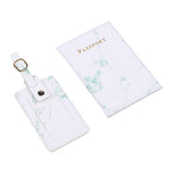 Maxbell Passport Cover and Luggage Tag Set Travel for Unisex Registration Plate Green