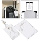 Maxbell Passport Cover and Luggage Tag Set Travel for Unisex Registration Plate Gray