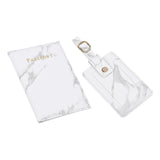 Maxbell Passport Cover and Luggage Tag Set Travel for Unisex Registration Plate Gray