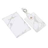 Maxbell Passport Cover and Luggage Tag Set Travel for Unisex Registration Plate Gray