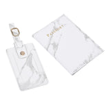 Maxbell Passport Cover and Luggage Tag Set Travel for Unisex Registration Plate Gray