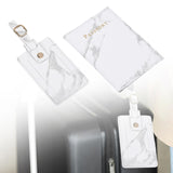 Maxbell Passport Cover and Luggage Tag Set Travel for Unisex Registration Plate Gray