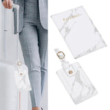 Maxbell Passport Cover and Luggage Tag Set Travel for Unisex Registration Plate Gray