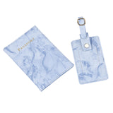 Maxbell Passport Cover and Luggage Tag Set Travel for Unisex Registration Plate Deep Blue