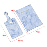 Maxbell Passport Cover and Luggage Tag Set Travel for Unisex Registration Plate Deep Blue