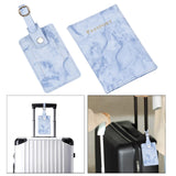 Maxbell Passport Cover and Luggage Tag Set Travel for Unisex Registration Plate Deep Blue