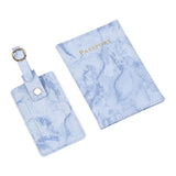 Maxbell Passport Cover and Luggage Tag Set Travel for Unisex Registration Plate Deep Blue