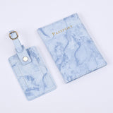 Maxbell Passport Cover and Luggage Tag Set Travel for Unisex Registration Plate Deep Blue