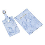 Maxbell Passport Cover and Luggage Tag Set Travel for Unisex Registration Plate Deep Blue