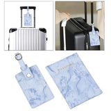 Maxbell Passport Cover and Luggage Tag Set Travel for Unisex Registration Plate Deep Blue