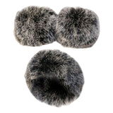 Maxbell Faux Fur Cuffs Headband Arm Warmer for Cold Winter Halloween Decorations Grey