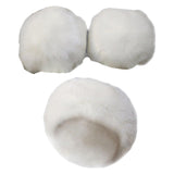 Maxbell Faux Fur Cuffs Headband Arm Warmer for Cold Winter Halloween Decorations White