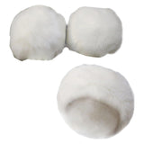 Maxbell Faux Fur Cuffs Headband Arm Warmer for Cold Winter Halloween Decorations White