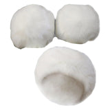 Maxbell Faux Fur Cuffs Headband Arm Warmer for Cold Winter Halloween Decorations White