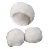 Maxbell Faux Fur Cuffs Headband Arm Warmer for Cold Winter Halloween Decorations White