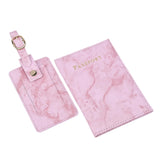 Maxbell Passport Cover and Luggage Tag Set Travel for Unisex Registration Plate Pink
