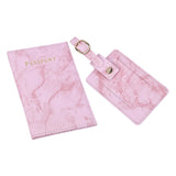 Maxbell Passport Cover and Luggage Tag Set Travel for Unisex Registration Plate Pink