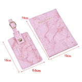 Maxbell Passport Cover and Luggage Tag Set Travel for Unisex Registration Plate Pink