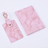 Maxbell Passport Cover and Luggage Tag Set Travel for Unisex Registration Plate Pink
