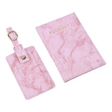 Maxbell Passport Cover and Luggage Tag Set Travel for Unisex Registration Plate Pink