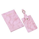 Maxbell Passport Cover and Luggage Tag Set Travel for Unisex Registration Plate Pink