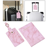 Maxbell Passport Cover and Luggage Tag Set Travel for Unisex Registration Plate Pink