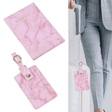 Maxbell Passport Cover and Luggage Tag Set Travel for Unisex Registration Plate Pink