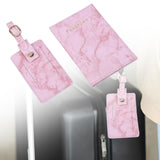 Maxbell Passport Cover and Luggage Tag Set Travel for Unisex Registration Plate Pink