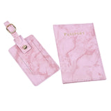 Maxbell Passport Cover and Luggage Tag Set Travel for Unisex Registration Plate Pink