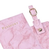 Maxbell Passport Cover and Luggage Tag Set Travel for Unisex Registration Plate Pink