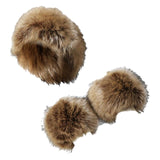 Maxbell Faux Fur Cuffs Headband Arm Warmer for Cold Winter Halloween Decorations Brown