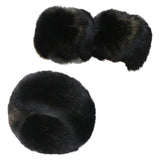 Maxbell Faux Fur Cuffs Headband Arm Warmer for Cold Winter Halloween Decorations Black