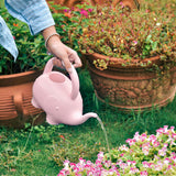 Maxbell Cute Gardening Water Bottle Long Mouth Modern 1L for Garden Yard Patio Pink