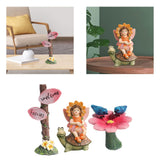 Maxbell Cute Miniature Fairy Garden Accessories Statue for Outdoor Bonsai Decoration Branch