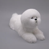 Maxbell Realistic Dog Plush Toy Interactive Companion Decor for Toddler Lying