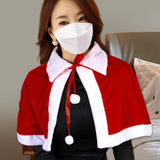 Maxbell Red Velvet Cape Outfits Dress Santa Cape Christmas Cloak for Photo Props Without Hat