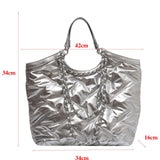 Maxbell Stylish Women Shoulder Bag Grocery Handbags Tote Bag for Holiday girls Argent