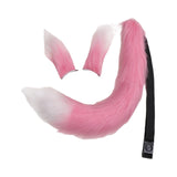 Maxbell Faux Fur Ears and Tail Set Fancy Dress Costume for Birthday Carnival Party Pink