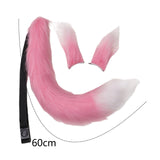 Maxbell Faux Fur Ears and Tail Set Fancy Dress Costume for Birthday Carnival Party Pink