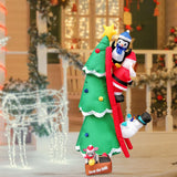 Maxbell 6 ft Christmas Inflatable Santa Climbing Ladder for Party Christmas