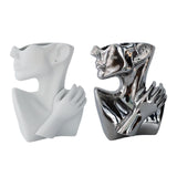 Maxbell stylish Pot Creative Planting Pot for Home Office Tabletop Decor Silver