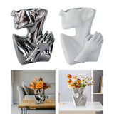 Maxbell stylish Pot Creative Planting Pot for Home Office Tabletop Decor Silver