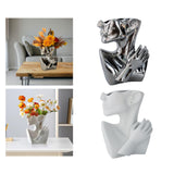 Maxbell stylish Pot Creative Planting Pot for Home Office Tabletop Decor Silver