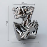 Maxbell stylish Pot Creative Planting Pot for Home Office Tabletop Decor Silver