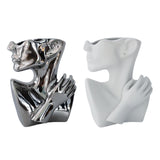 Maxbell stylish Pot Creative Planting Pot for Home Office Tabletop Decor Silver