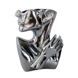 Maxbell stylish Pot Creative Planting Pot for Home Office Tabletop Decor Silver