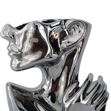 Maxbell stylish Pot Creative Planting Pot for Home Office Tabletop Decor Silver