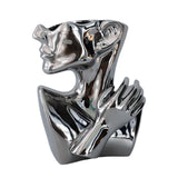 Maxbell stylish Pot Creative Planting Pot for Home Office Tabletop Decor Silver