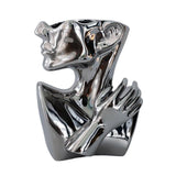 Maxbell stylish Pot Creative Planting Pot for Home Office Tabletop Decor Silver