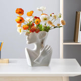 Maxbell stylish Pot Creative Planting Pot for Home Office Tabletop Decor White
